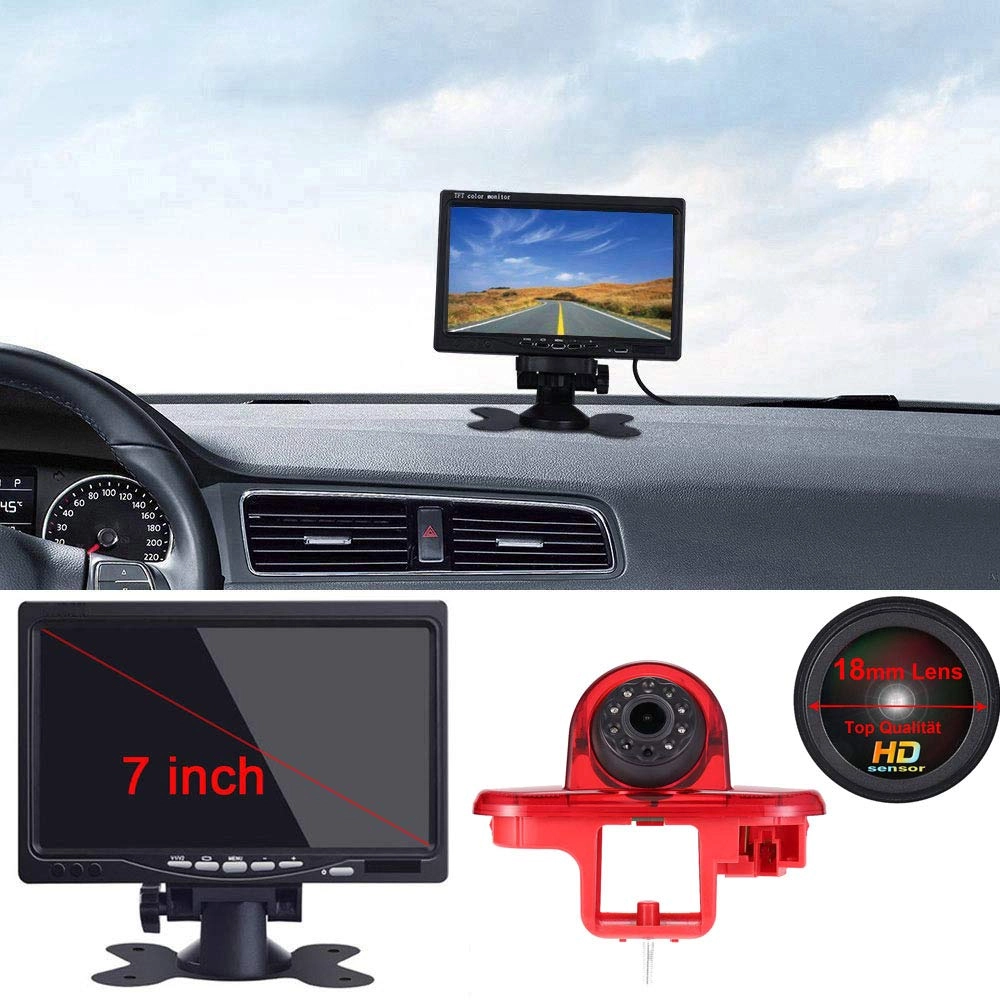 Car Rear view Camera - Night vision 628*586 pixels + Rear View Mirror - 7" LCD