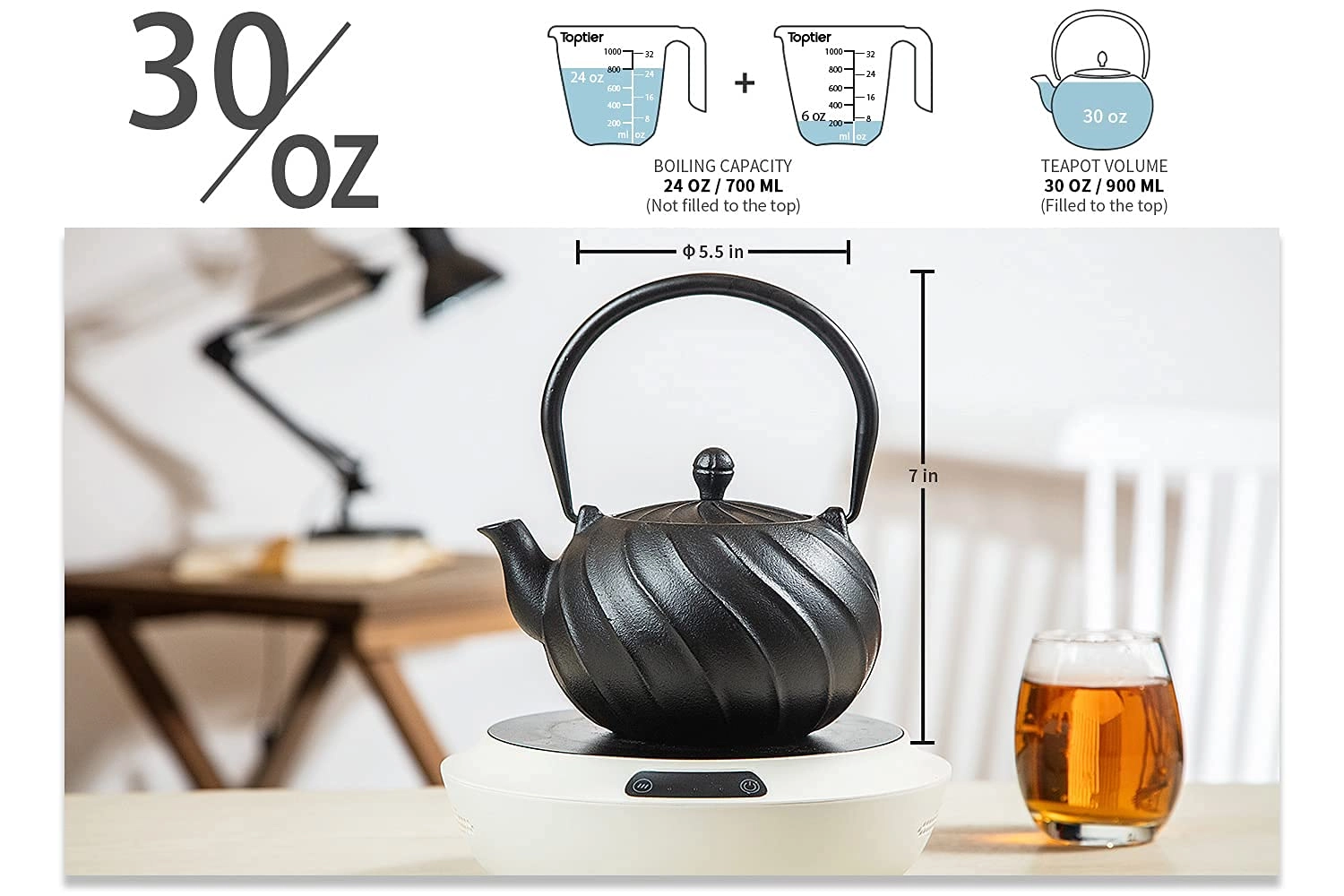 Japanese Cast Iron Tea Kettle - Cast Iron 950 ml