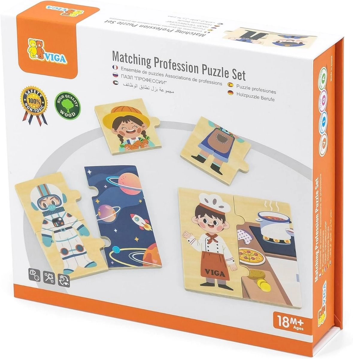 VIGA Matching Profession Puzzle Set - 3 + 24 pieces