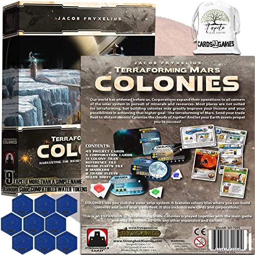 Drawstring Bag - Random Color + Water Tokens + Terraforming Mars - Base Core + Turmoil + Colonies + Prelude + Hellas & Elysium + Venus Next