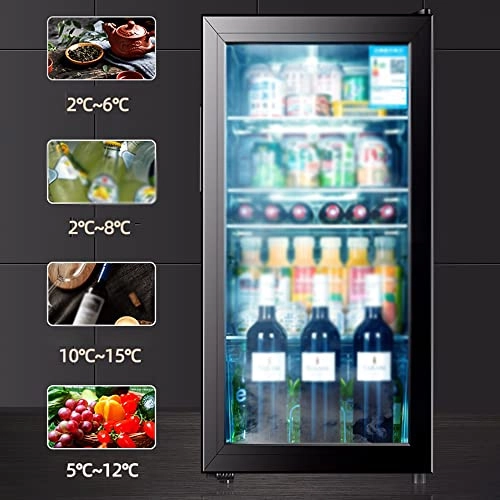 Transparent Glass Freezer - with Lock Frost-free