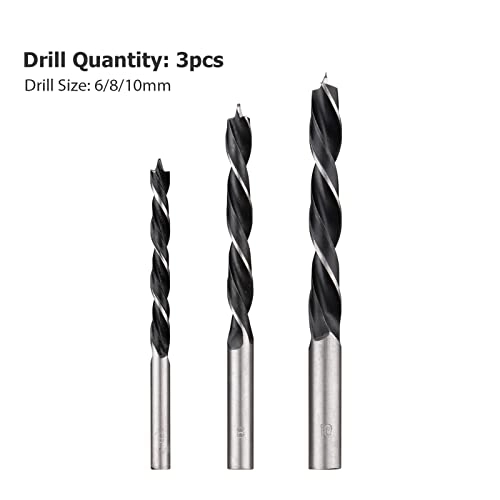 Twist Drill Bit Set - Aluminum alloy 3pcs 6mm 8mm 10mm