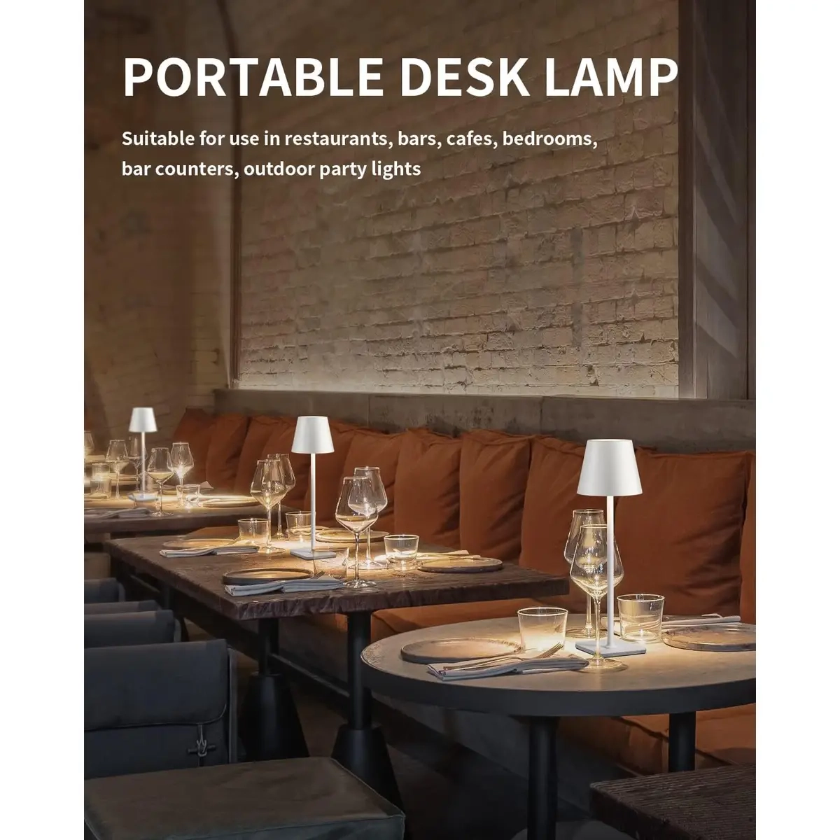 Cordless USB Rechargable Dimmable Table Lamp - 5 W 4000mAh