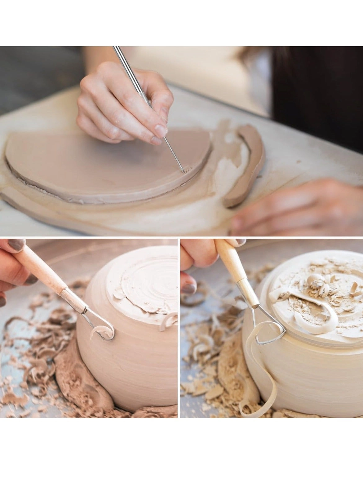Pottery Clay Tools - Wooden handles 13 Pcs