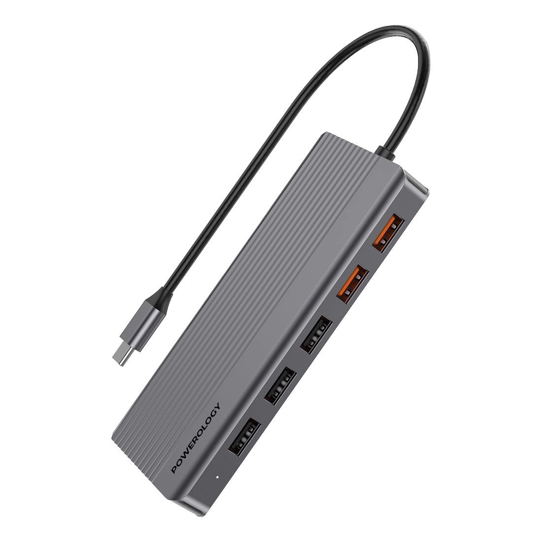 Powerology 12 Port USB-C Hub - 4K 100W PD Ethernet