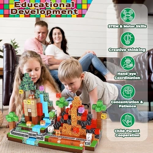 Magnetic Building Blocks - dinosaur landscape 100 pcs