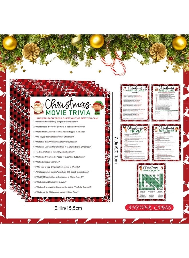 Christmas Trivia Games Question and Answer Cards - 100Pcs
