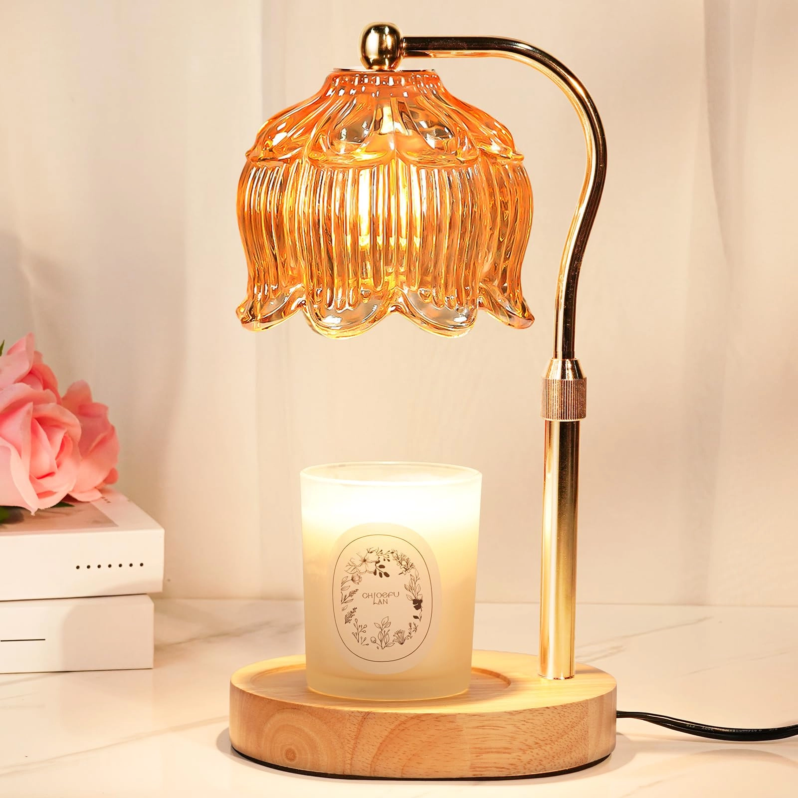 Funistree Candle Warmer Lamp - Height Adjustable Timer 2 Bulbs