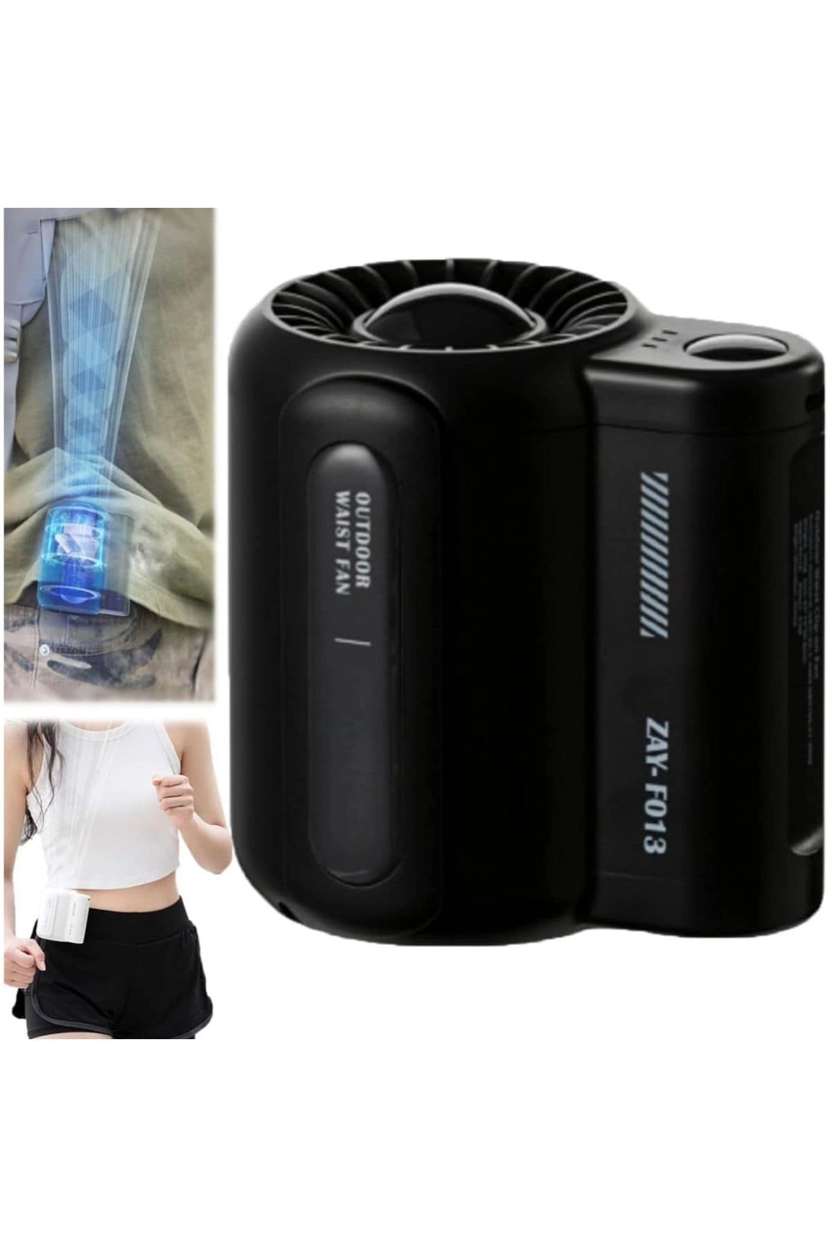 Portable Waist Clip Fan - 3 Speed USB Type-C Rechargeable Dual Head