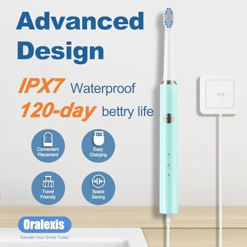 Electric Toothbrush - 8 Brush Heads 120-Day Battery