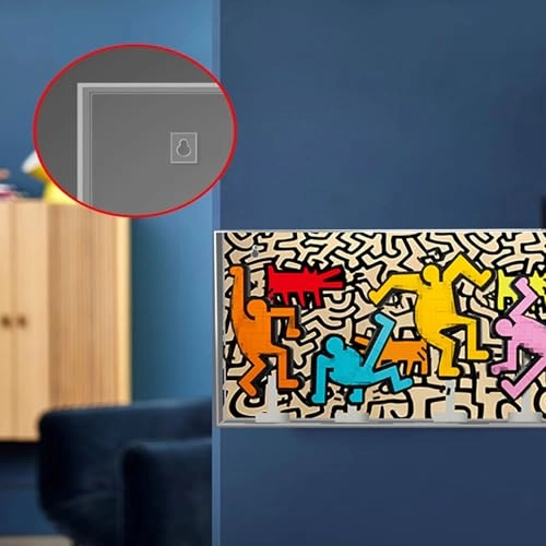 31216 Ke*ith Ha*Ring-Dancing Little Man - Clear Acrylic Display Case Transparent type