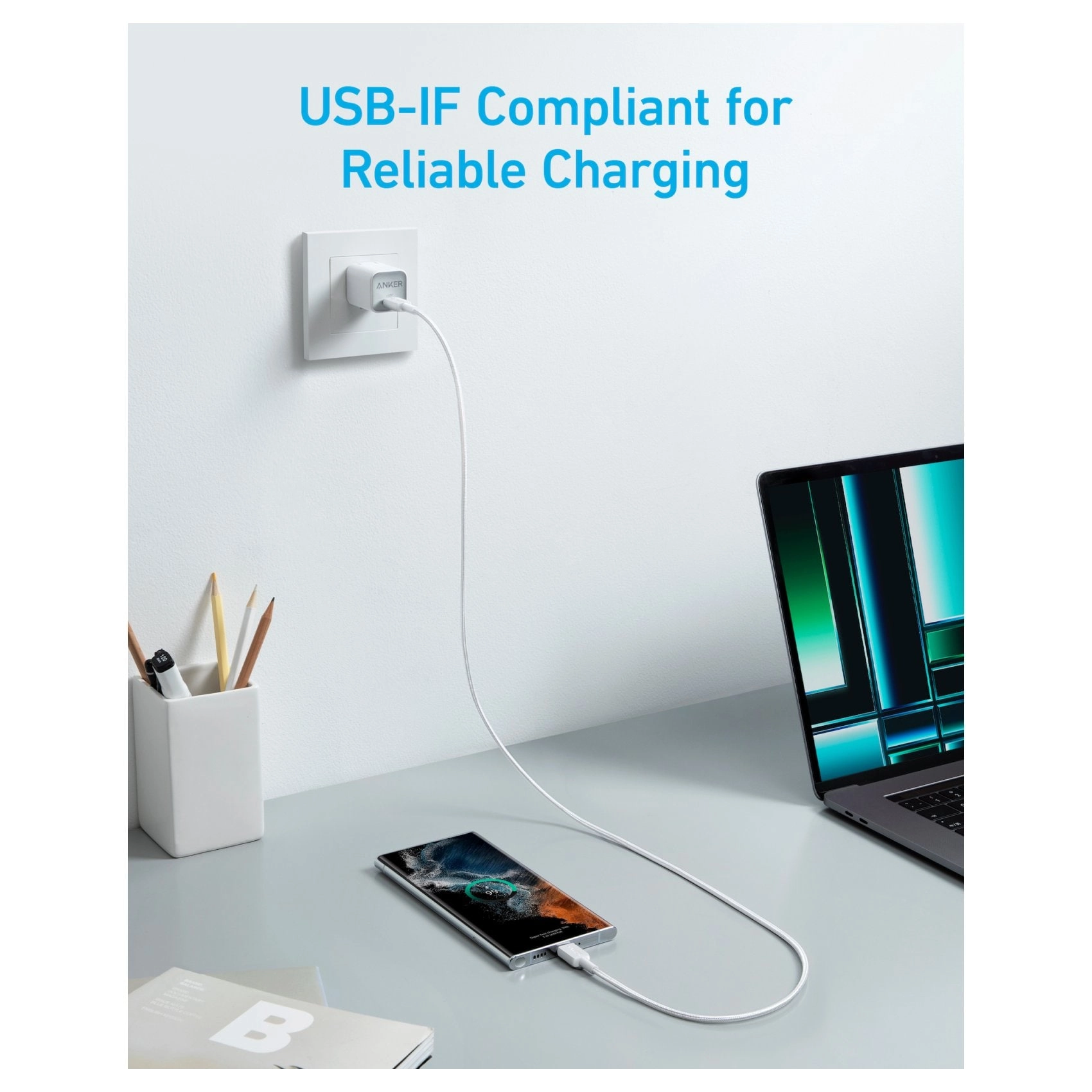 322 Cable 60W USB-C to USB-C 0.9m Braided