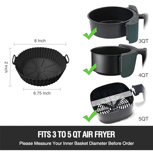 Air Fryer Silicone Liner - Silicone 2 Pack