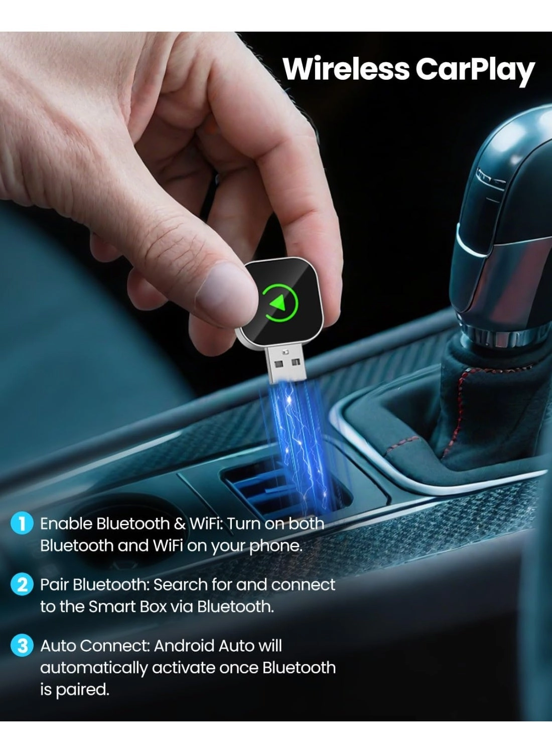 2-in-1 wireless Carplay Adapter - Android Auto Mini