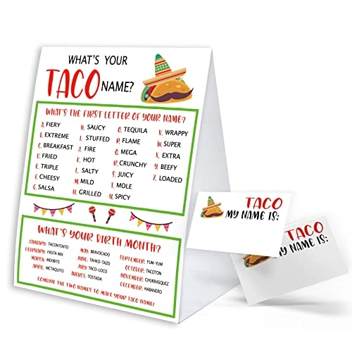 What's Your Taco Name Game Sign - 30 psc