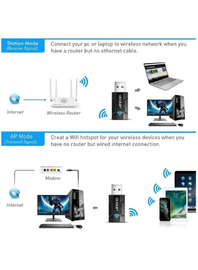 USB Wi-Fi Adapter - Dual Band USB 3.0 Wireless