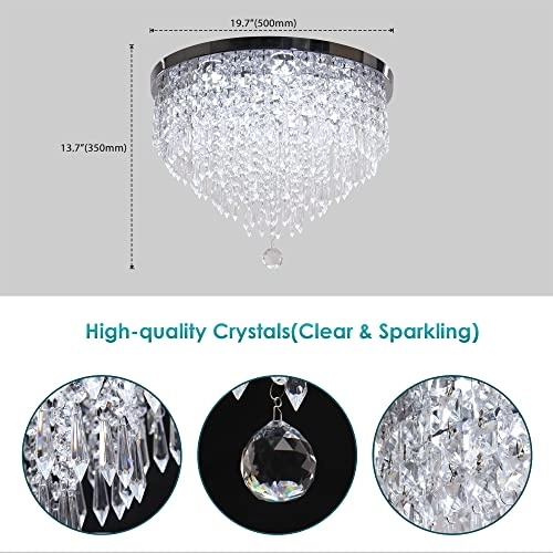 Modern Crystal Chandelier - 3500K non-dimmable