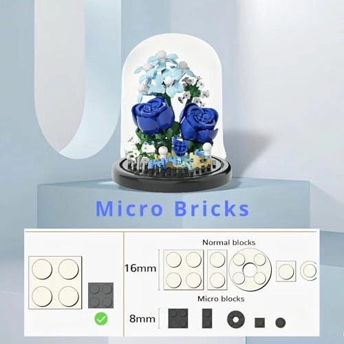 Micro Bricks Building Set - Blue Rose 270pcs