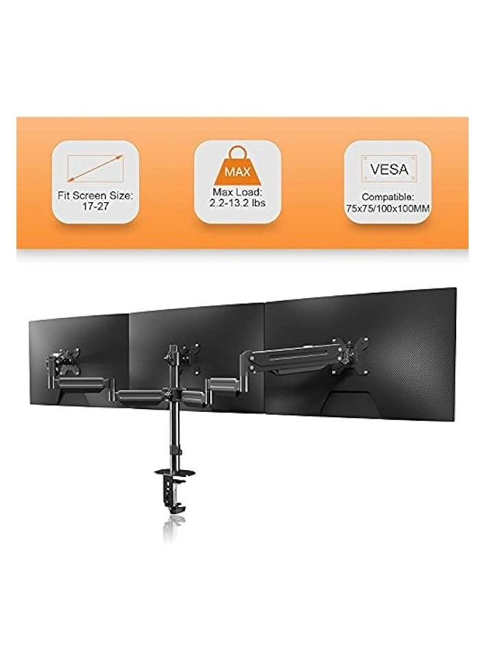 Triple Monitor Stand - Three 17-27 inch 75x75mm or 100x100mm