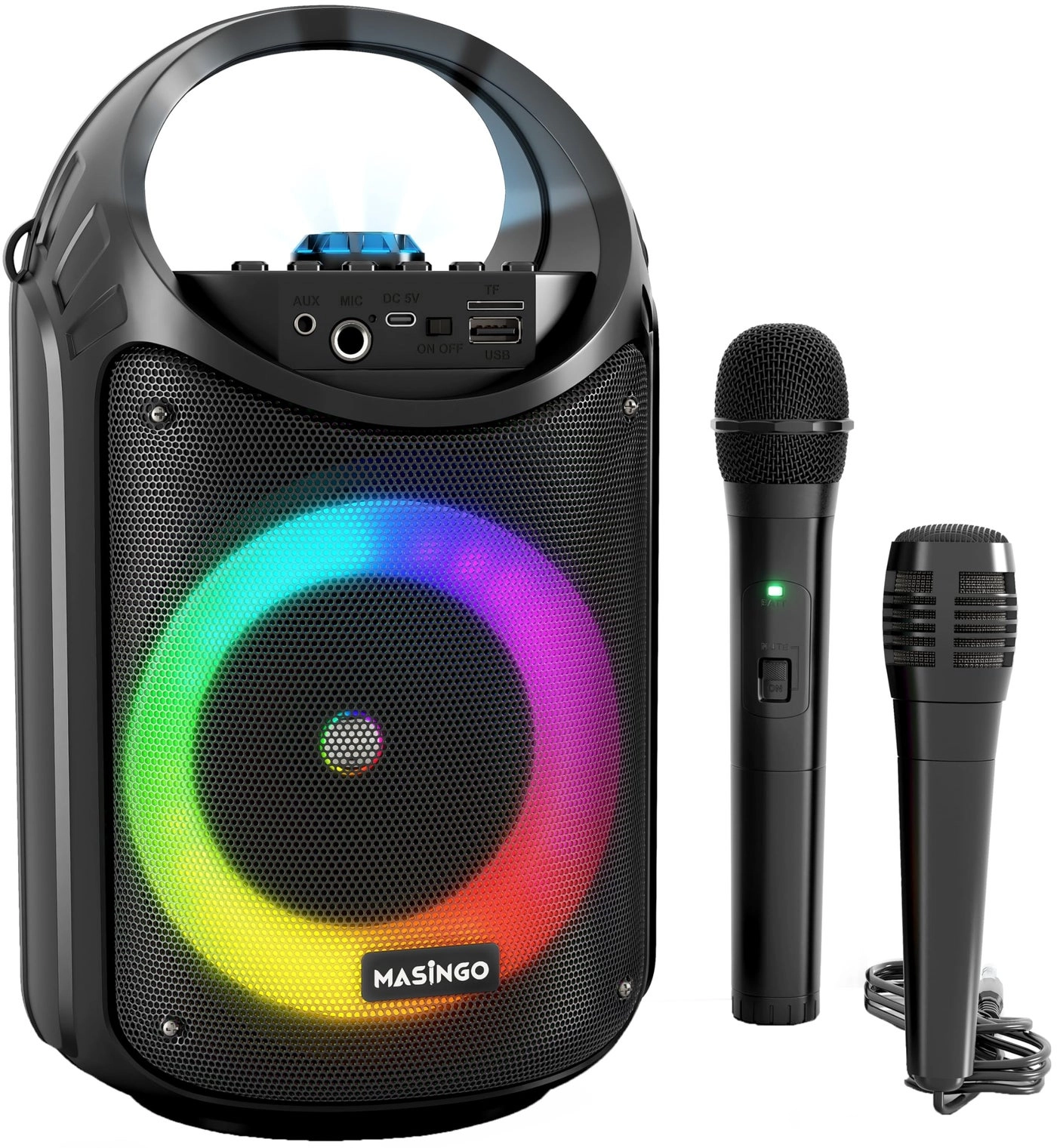 MASINGO Burletta C10 - 1 Wireless Karaoke Microphone 1 Wired Mic