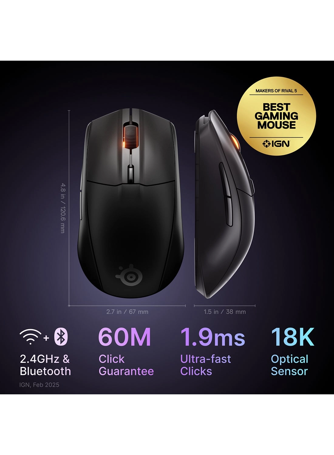 Rival 3 Gen 2 Gaming Mouse - Wireless