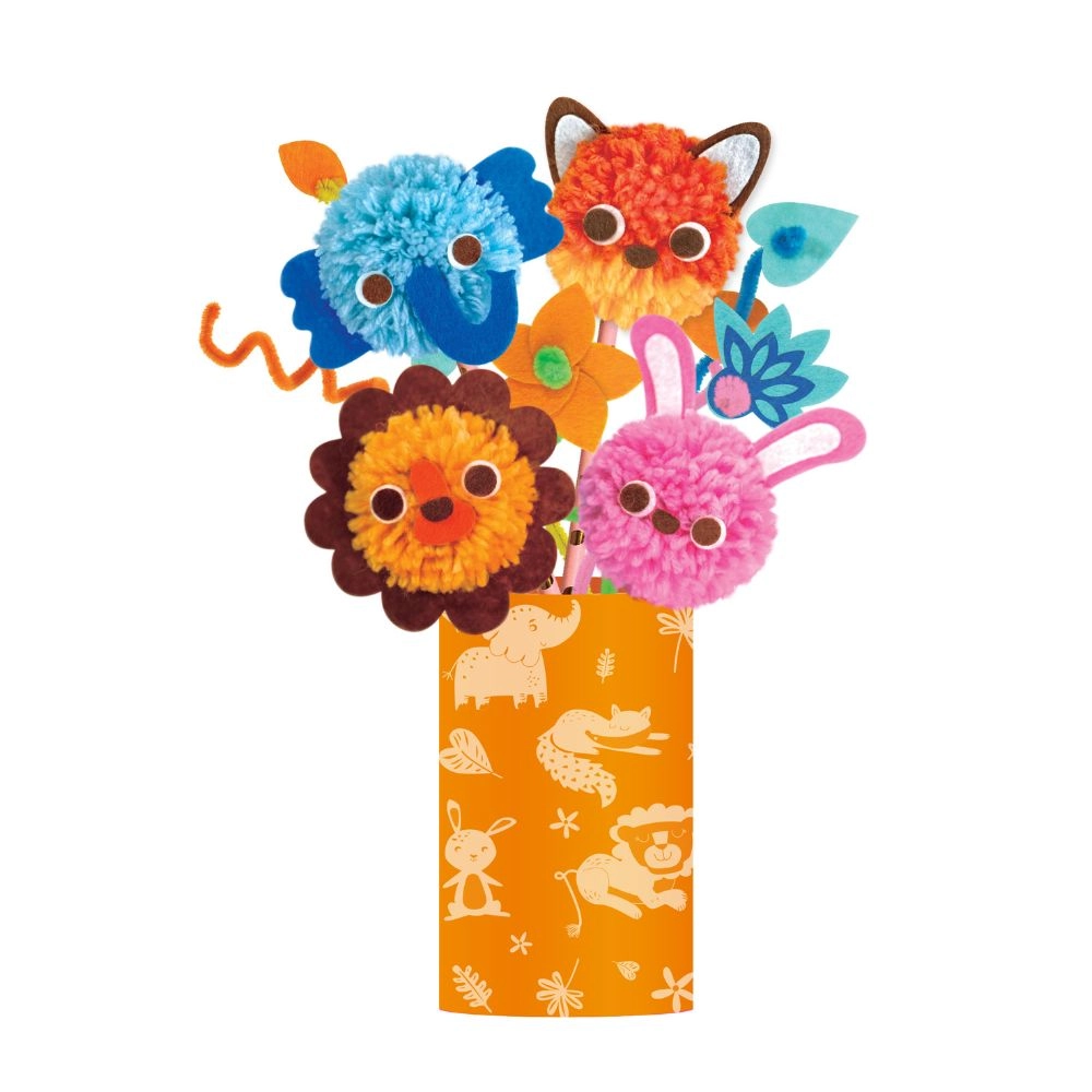 Pom Pom Animal Themed Bouquet Craft Kit