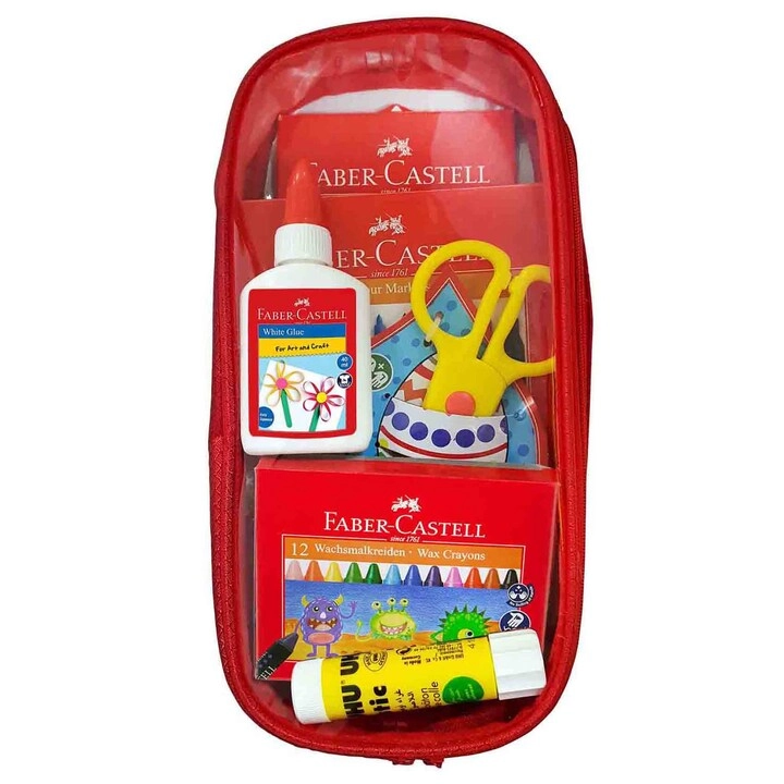 Faber-Castell FCZPR-2 - School Stationery Kit Colouring Wax Crayons