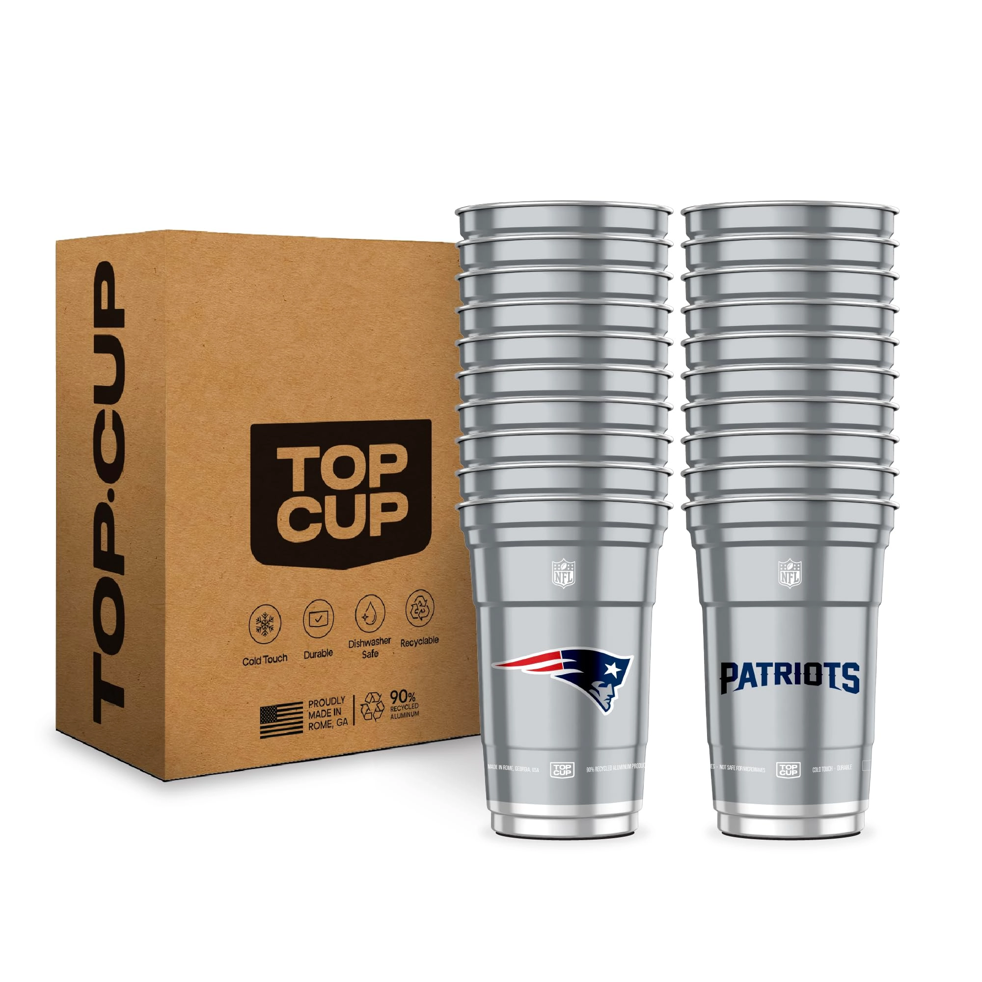 Oasis Venture Holdings LLC New England Patriots Aluminum Cup - 20 pcs