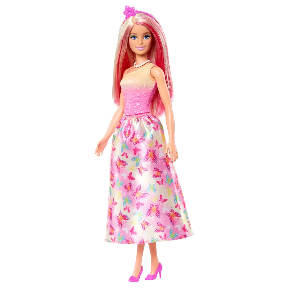 Barbie Dreamtopia Princess Doll - Pink and Blonde Fantasy Hair Butterfly-Print Skirt Ages 3+