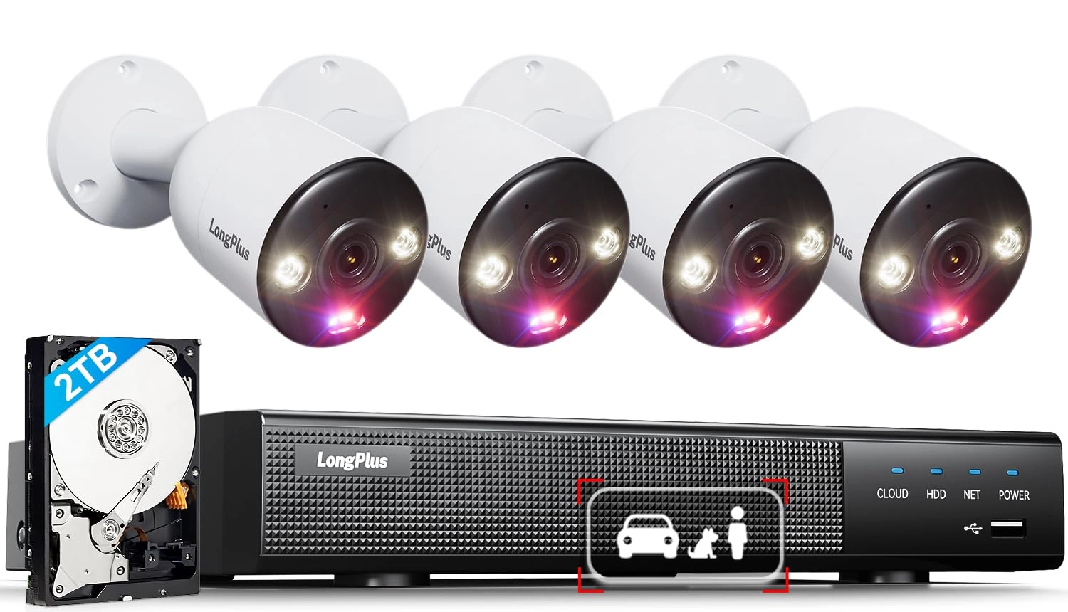 LongPlus Direct Smart 4K Home Security Camera System - 8CH