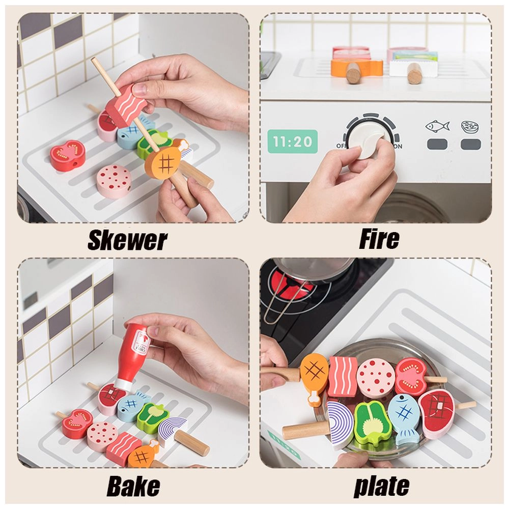 Kids Wooden Kitchen Playset (5551007-W10C610)