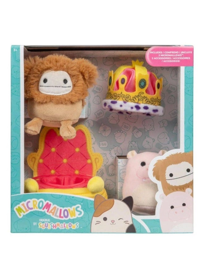 Squishmallows Benny the Bigfoot 6.5 cm + Ridelle the Hippo 6.5 cm + Royal Crown + Throne Float