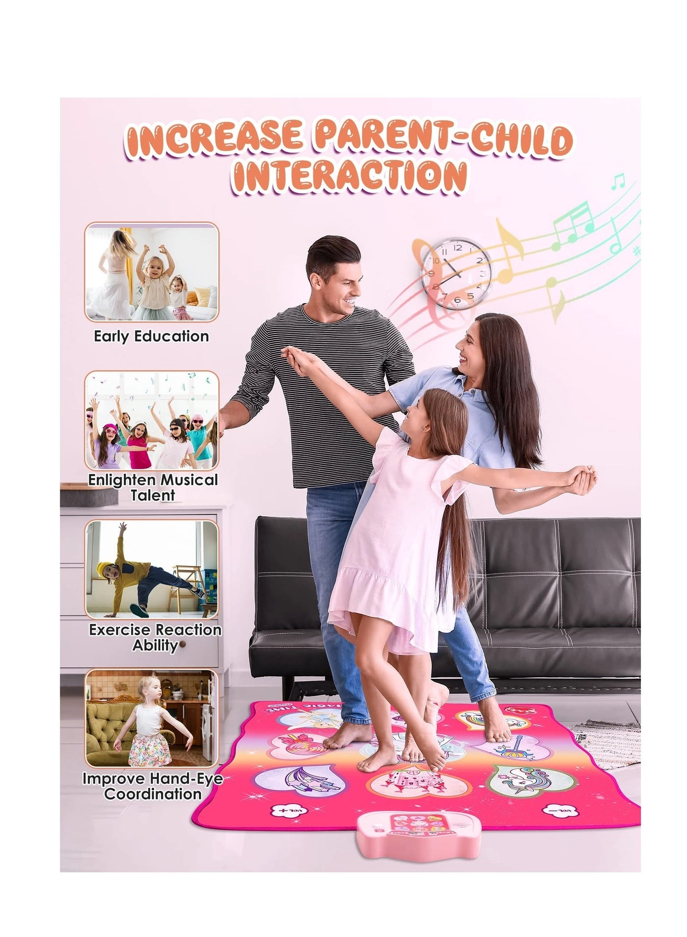 Unicorn Dance Mat - 8 Built-in Songs 3 -6+ Year Old