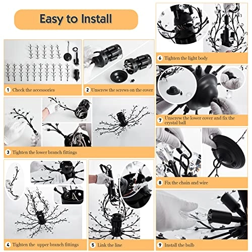 8-Light Vintage Crystal Chandeliers - Dimmable