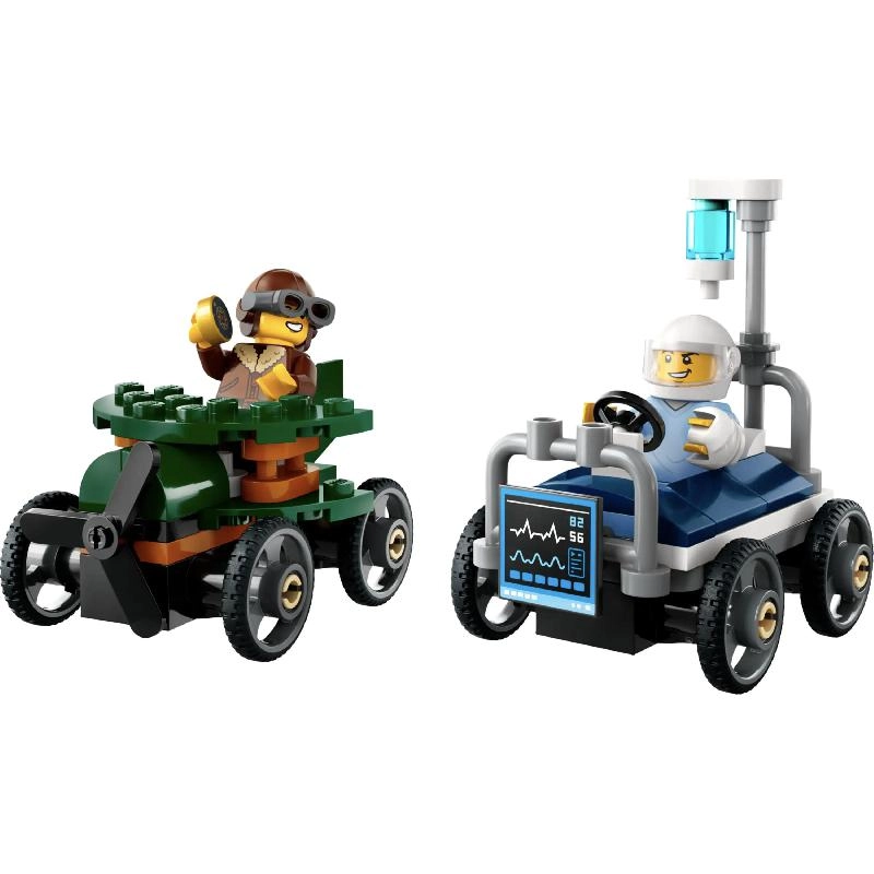 City Aeroplane + City Hospital Bed Race Car (60459)