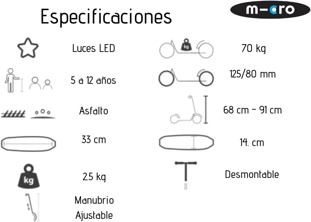 Maxi Deluxe 3-Wheel Kick Scooter – 120/80 mm LED