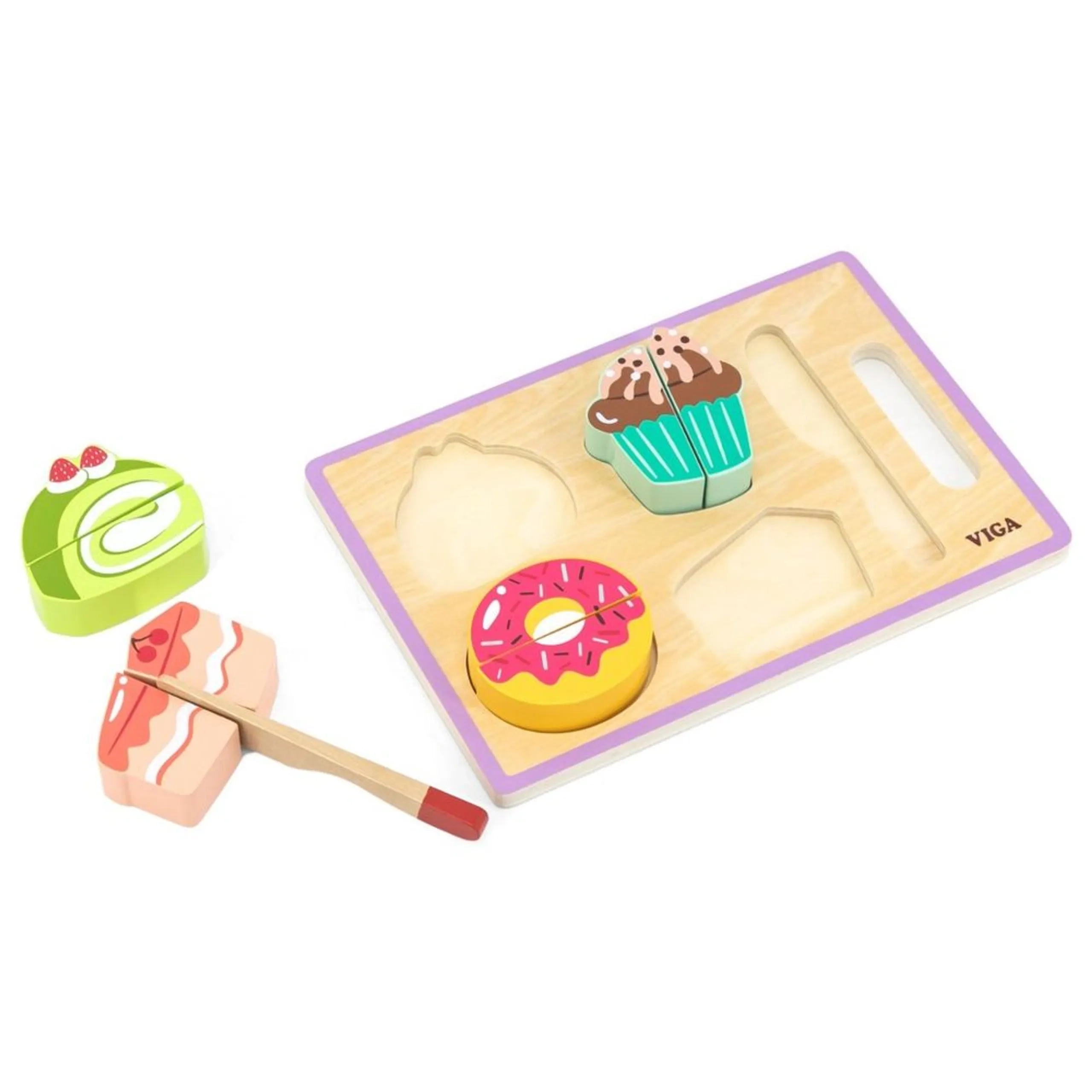 VIGA My Cutting Dessert Wooden Role Play Toy Set (29464294-44639)
