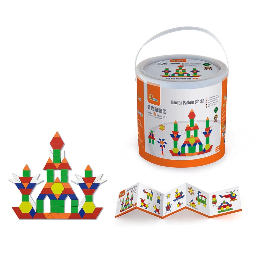Wood Pattern Blocks - 250 pcs
