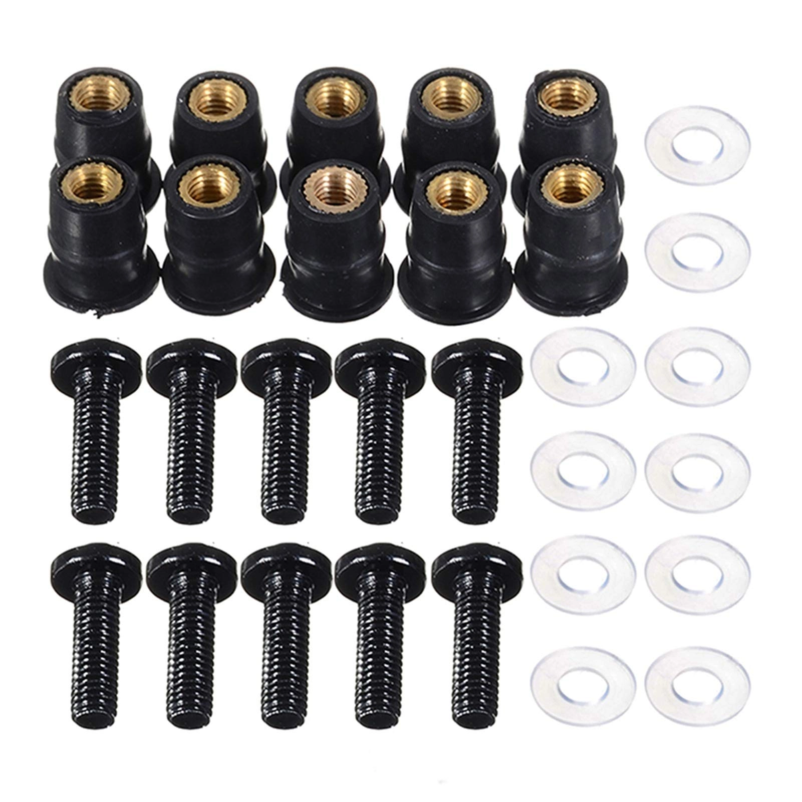 VipLsTM Motorcycle Windscreen Windshield Bolts - 16mm M5