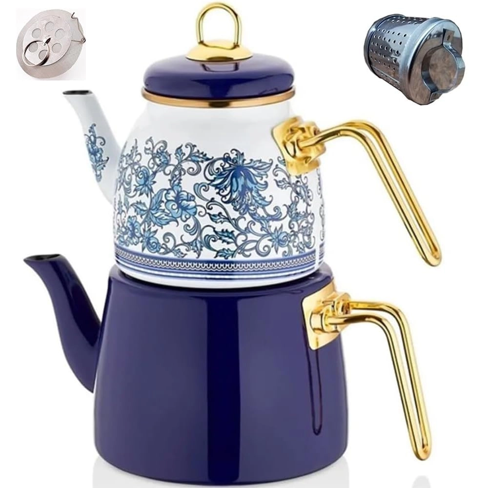Vissmarta Vintage Turkish Teapot - Enamel 33.8 Fluid Ounces Set
