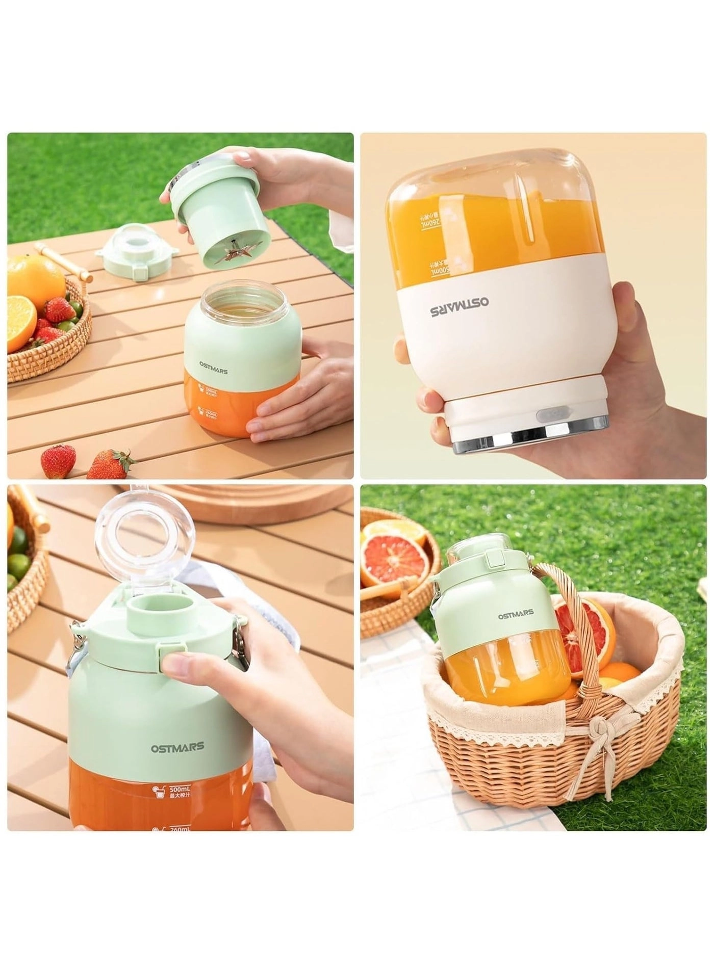 SG3009 - Portable rechargeable 10-blade 2-in-1 juicer
