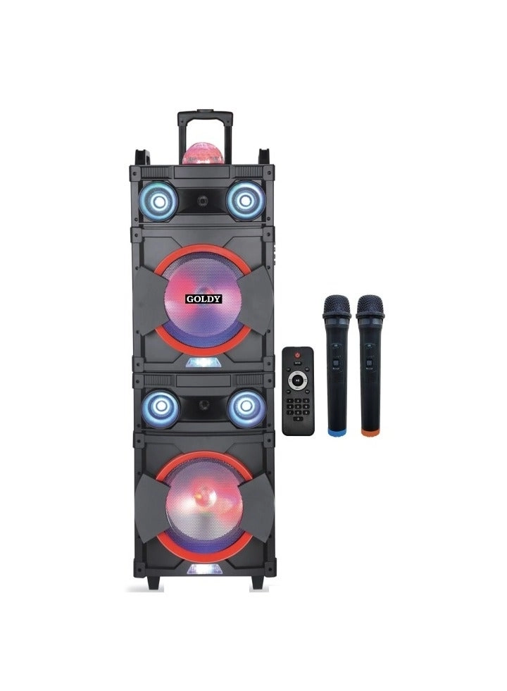 Goldy Double Trolly Speaker - 2 Wireless Microphones
