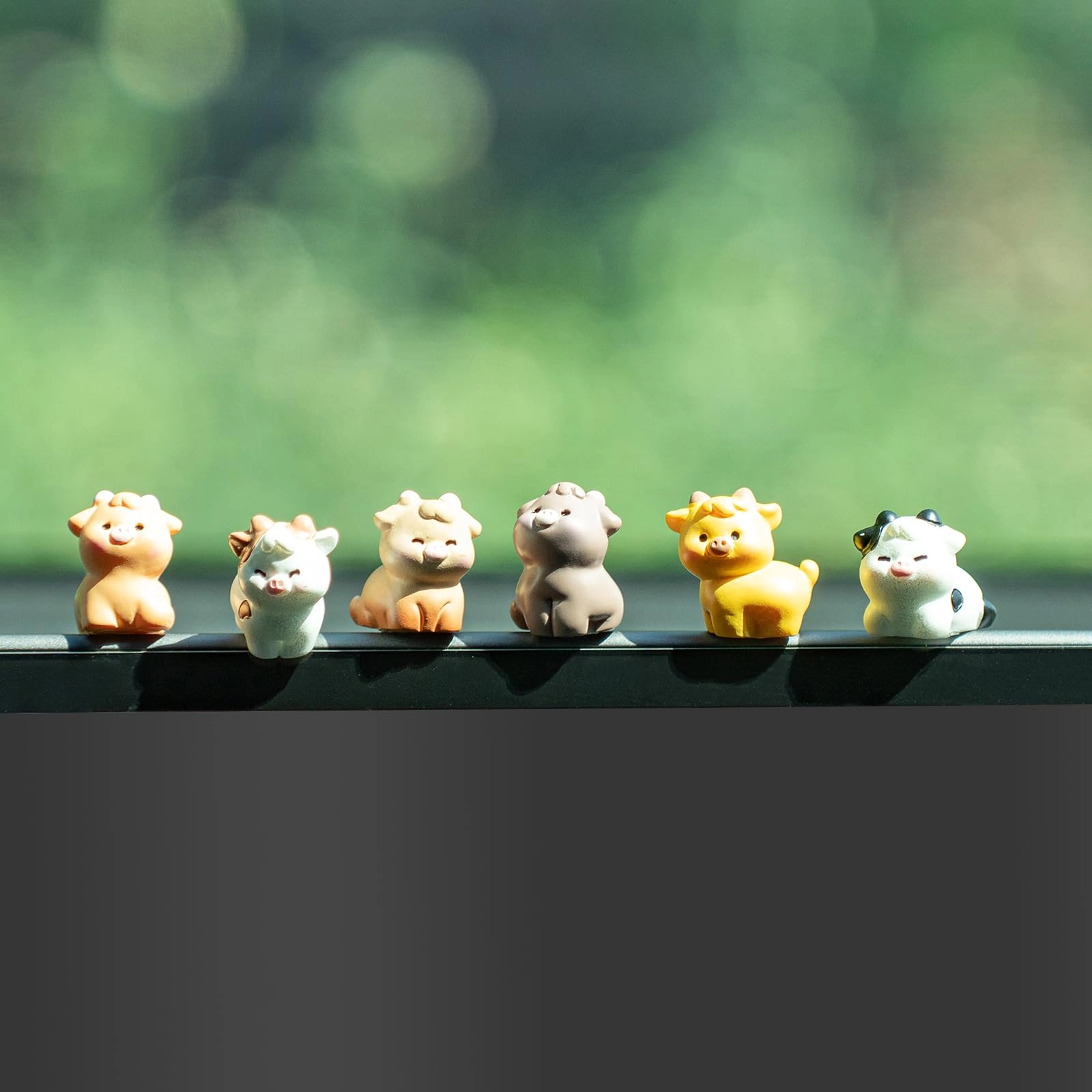 rislobx Cute Cow Car Dash Decorations - Resin