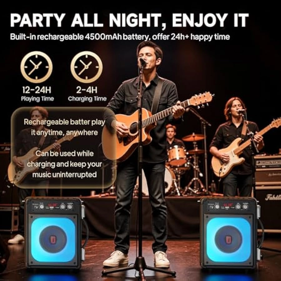 Karaoke Machine - 2 Wireless Microphones 10W