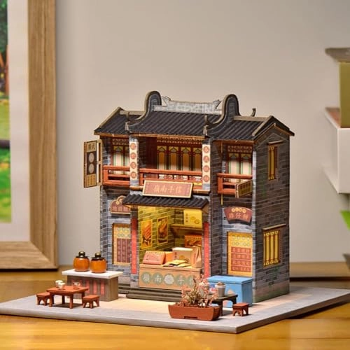 3D Wooden Puzzle Bookshelf Insert - Library of Books 1:24