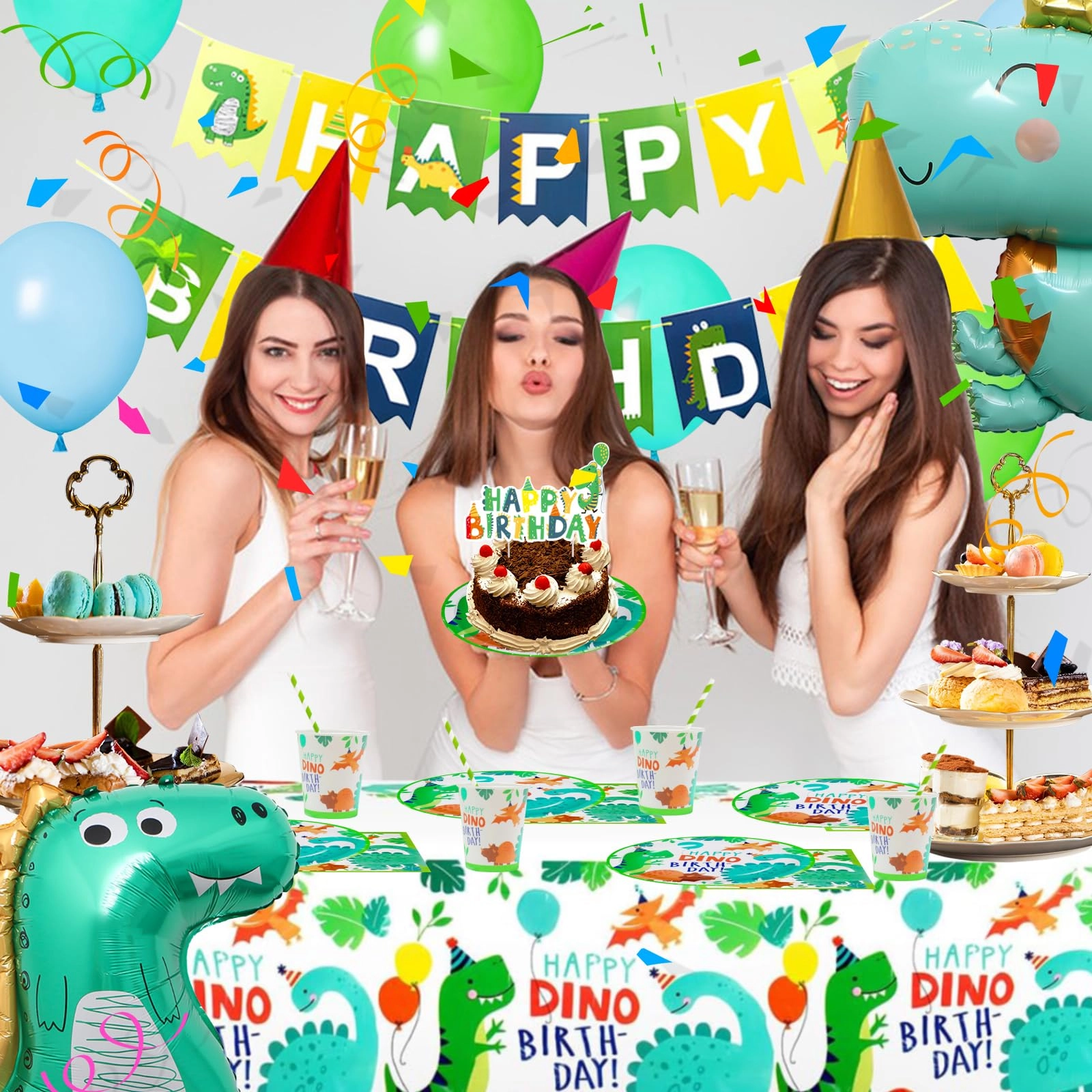 Dinosaur Birthday Party Tableware Set - 16pcs Birthday