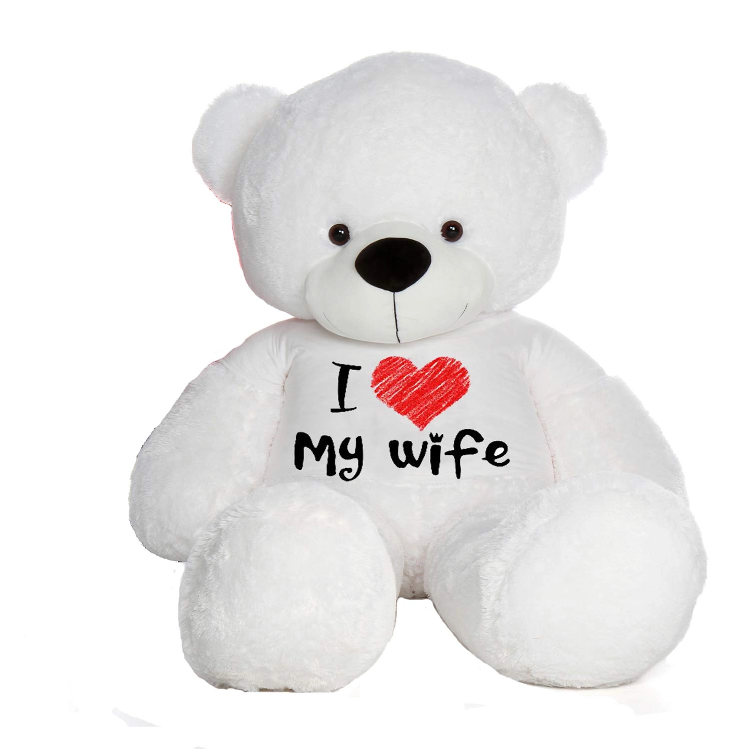 3 feet White_T Shirt_ I love m wife Teddy Bear - 33 cm White I Love My Wife T-Shirt