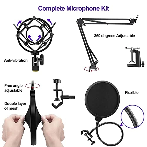 Podcast Recording Microphone Kit USB Microphone