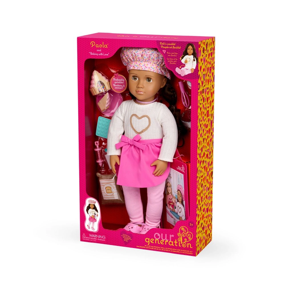 Paola Deluxe Baking Doll With Book Playset - 18-inch Ages 3+