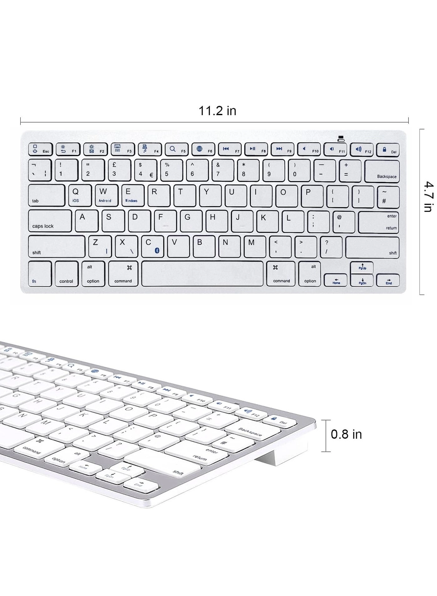 Bluetooth Keyboard - Full-size numeric keypad Long battery life Scissor switch